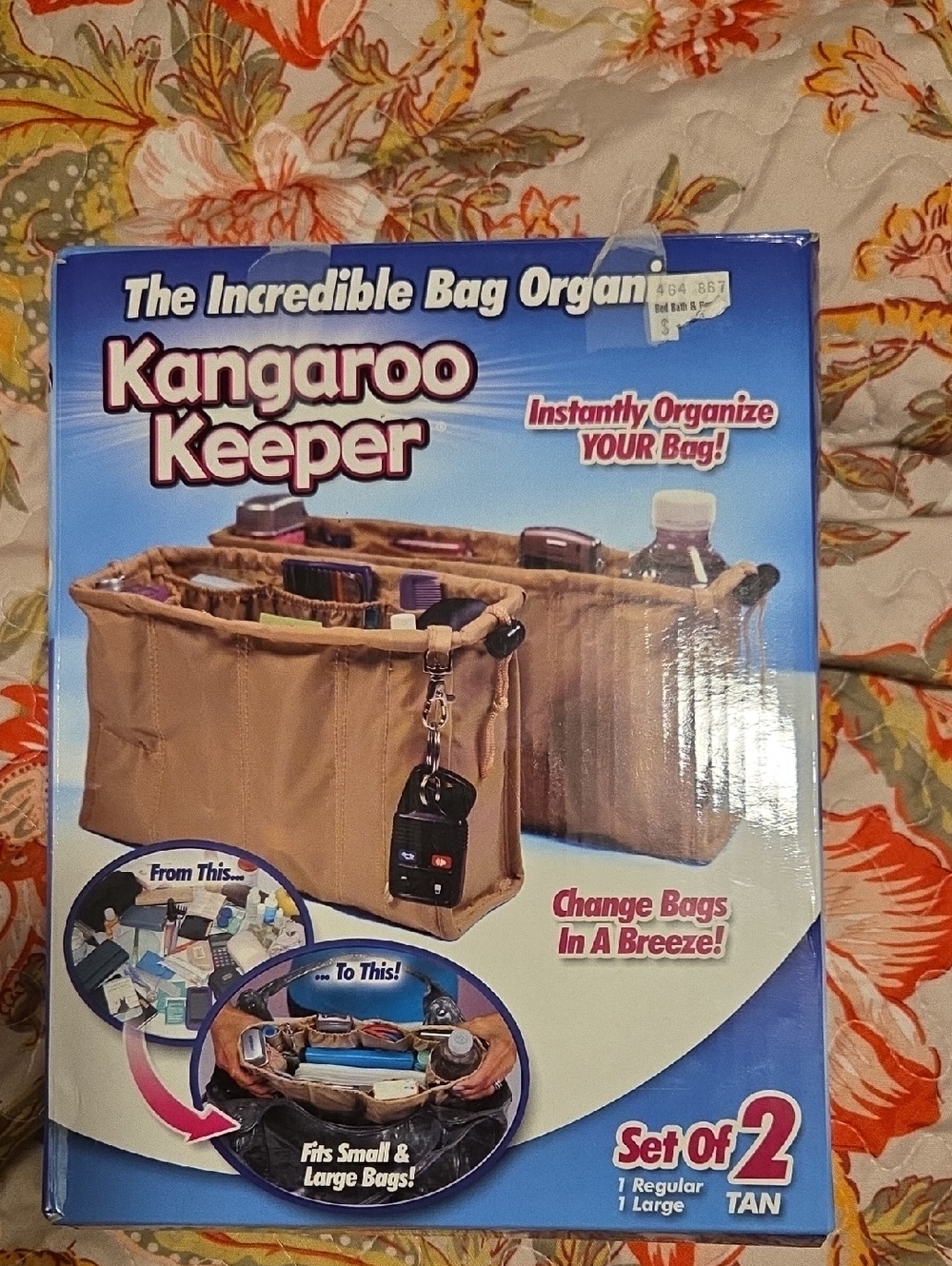 Tan Bag Organizer Insert - Set of 2
